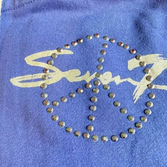SEVEN7 Love‎ And Peace Periwinkle Blue Zip-up Hoodie, Size Large - Picture 3 of 10